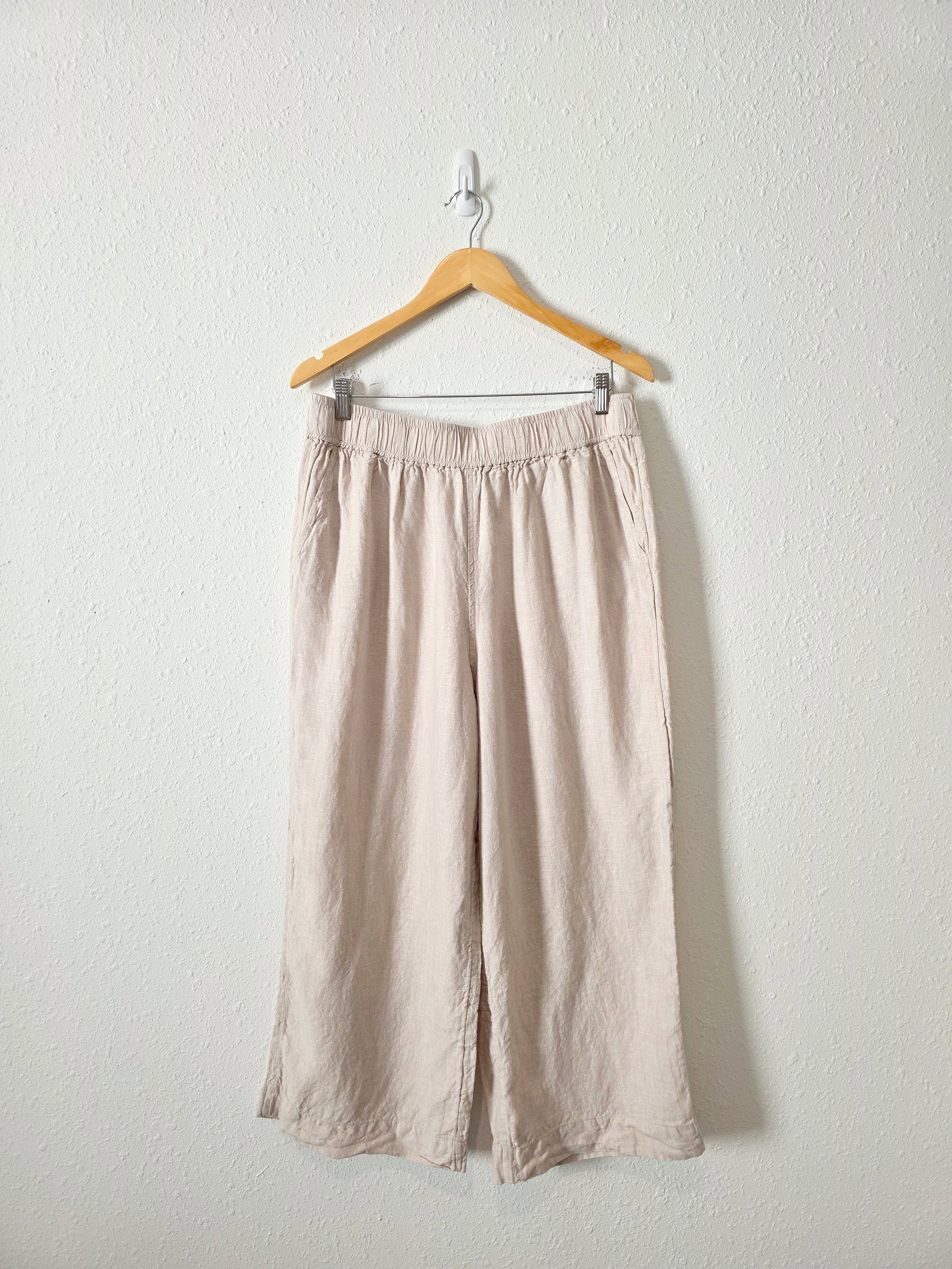Neutral Wide Leg Linen Pants (XL)