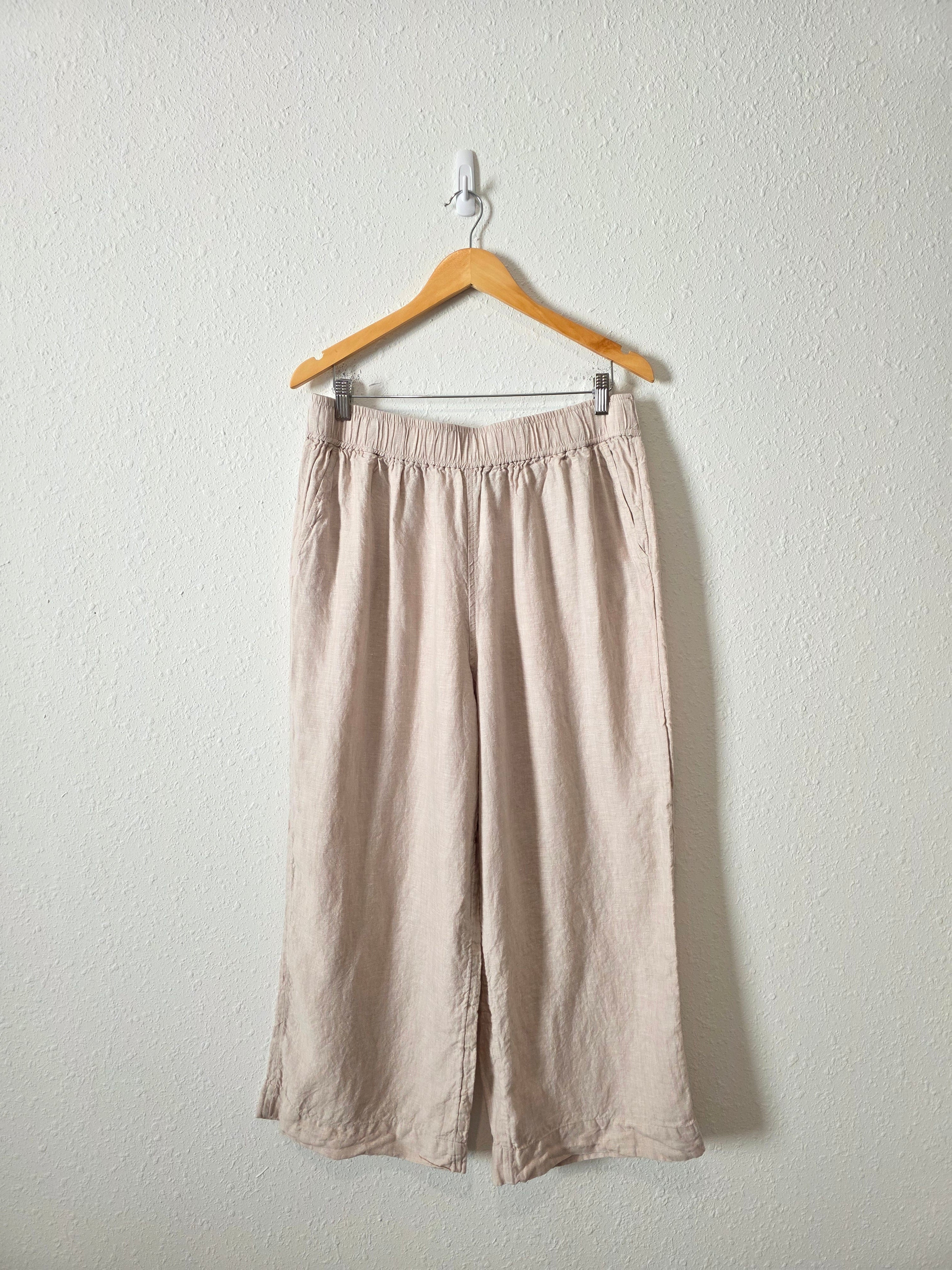 Neutral Wide Leg Linen Pants (XL)