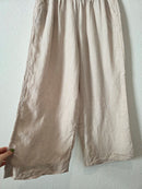 Neutral Wide Leg Linen Pants (XL)