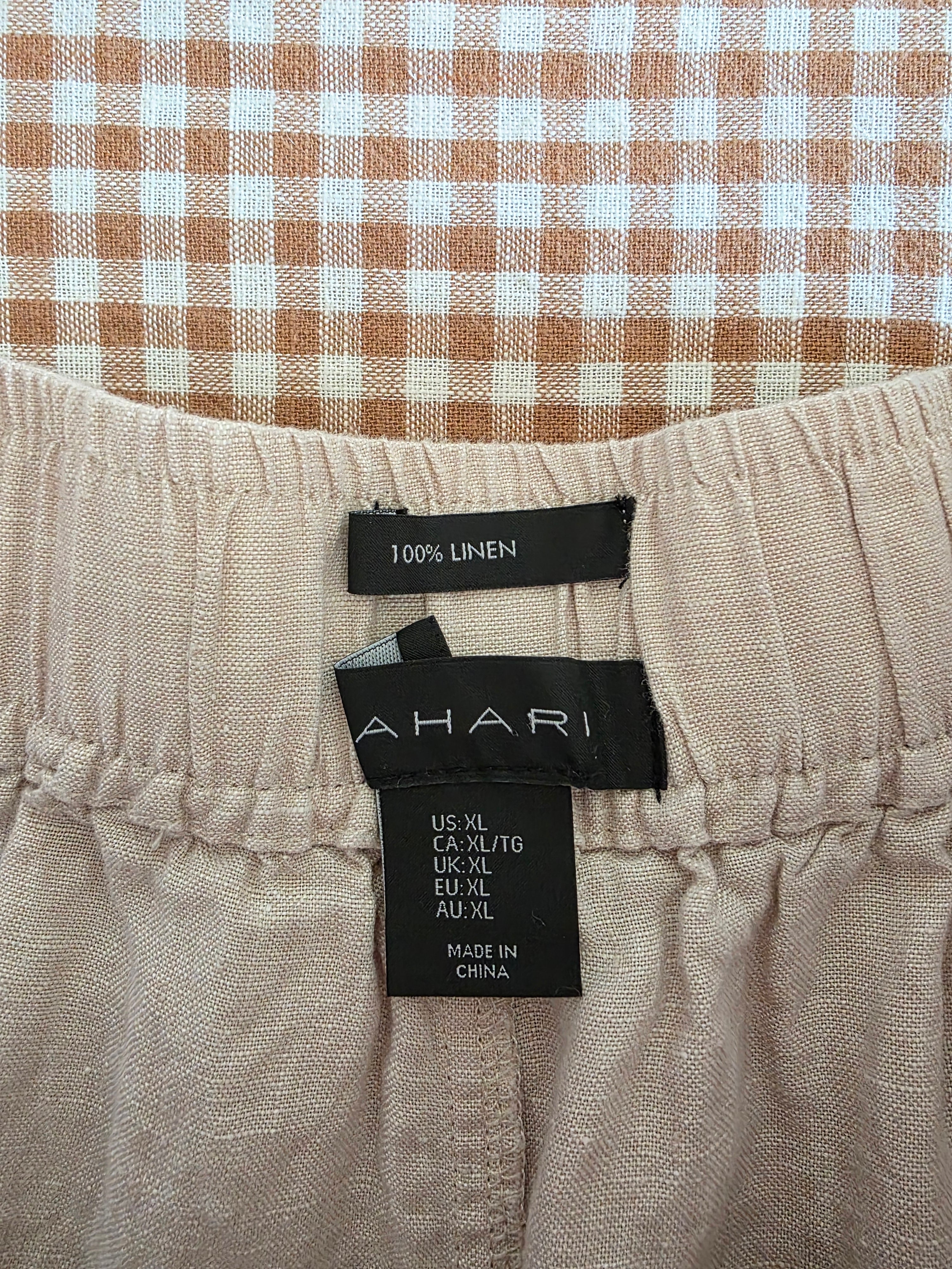 Neutral Wide Leg Linen Pants (XL)