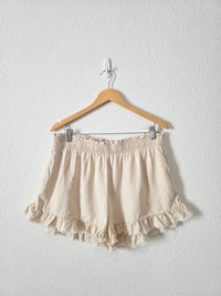 Aerie Oat Linen Blend Shorts (XL)