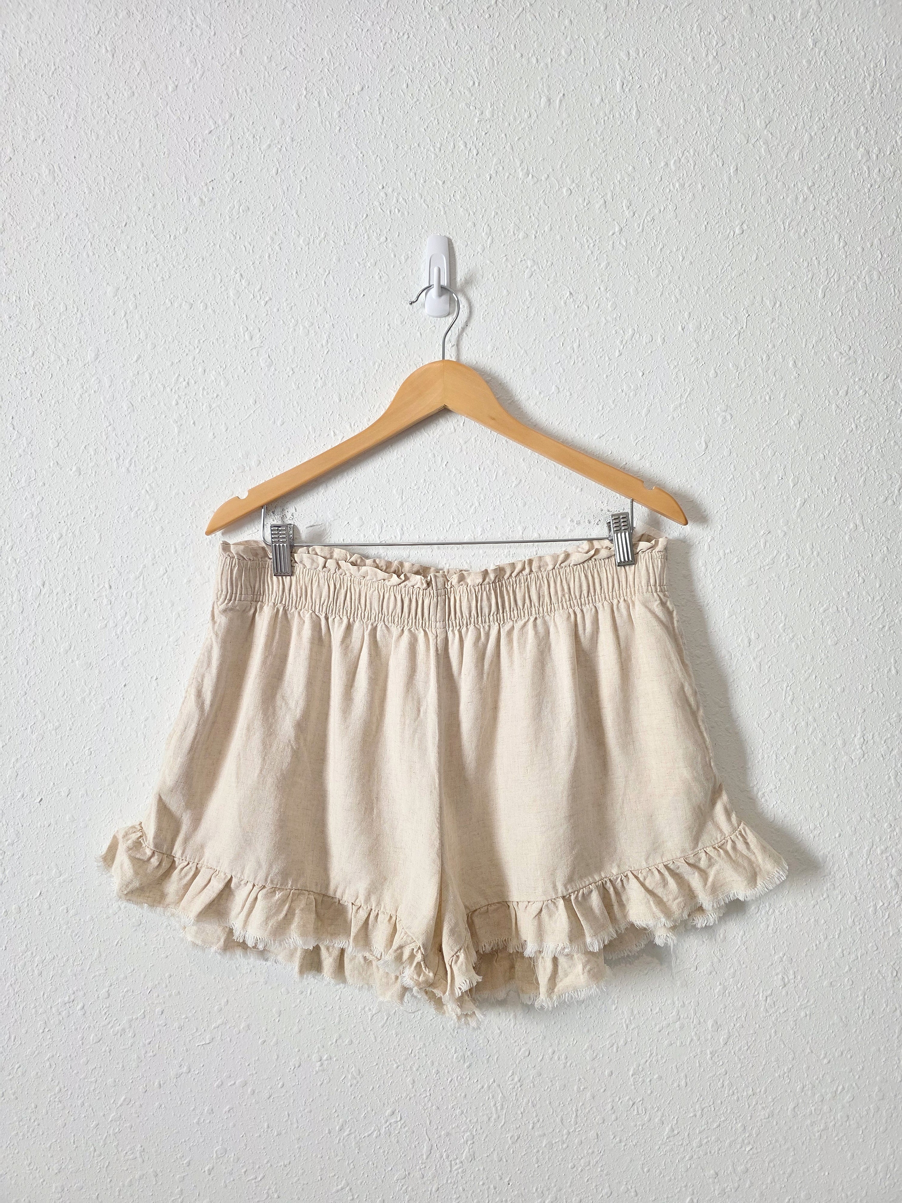 Aerie Oat Linen Blend Shorts (XL)