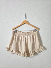 Aerie Oat Linen Blend Shorts (XL)