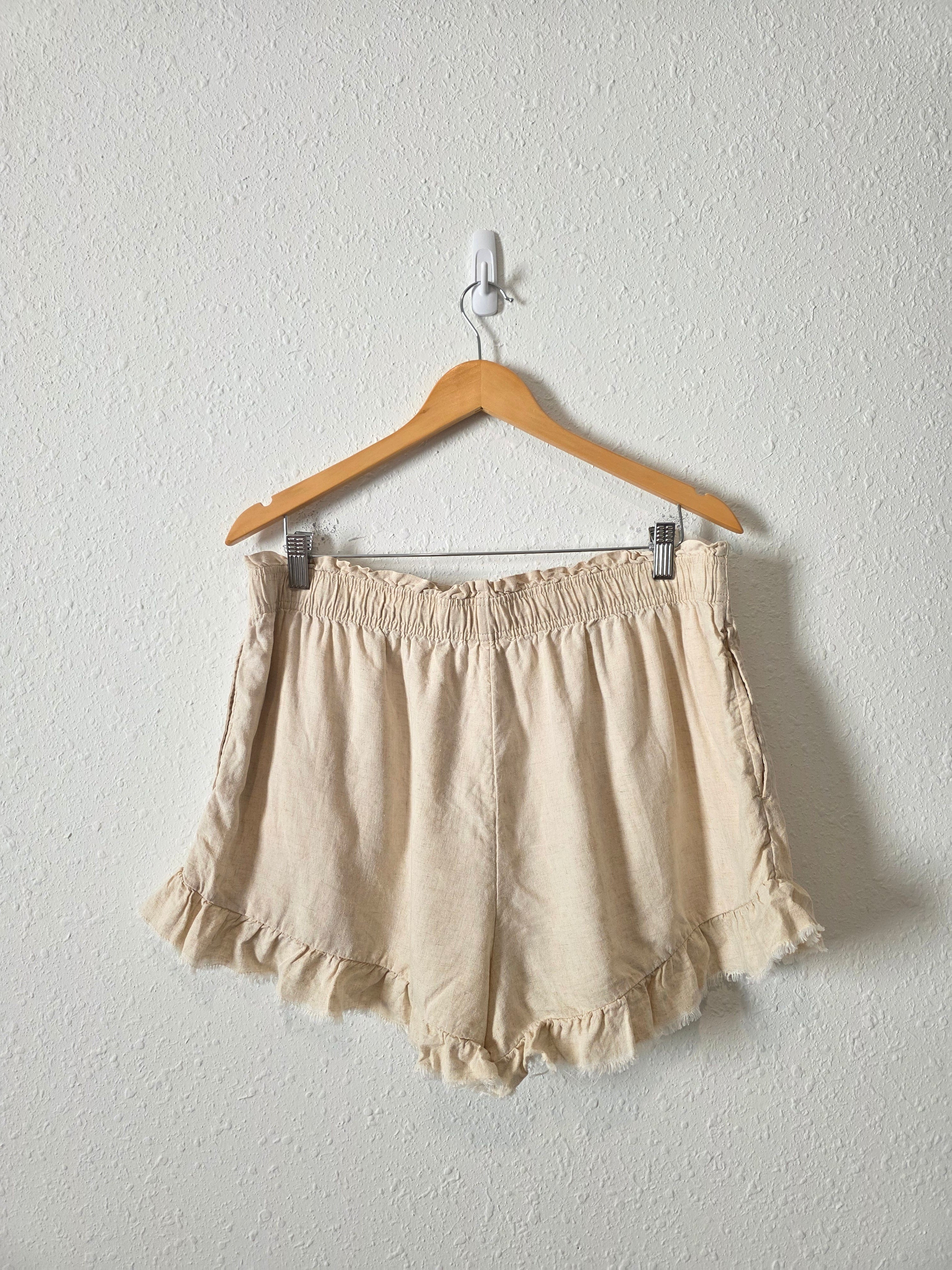 Aerie Oat Linen Blend Shorts (XL)