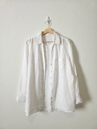 White Linen Button Up Shirt (M)