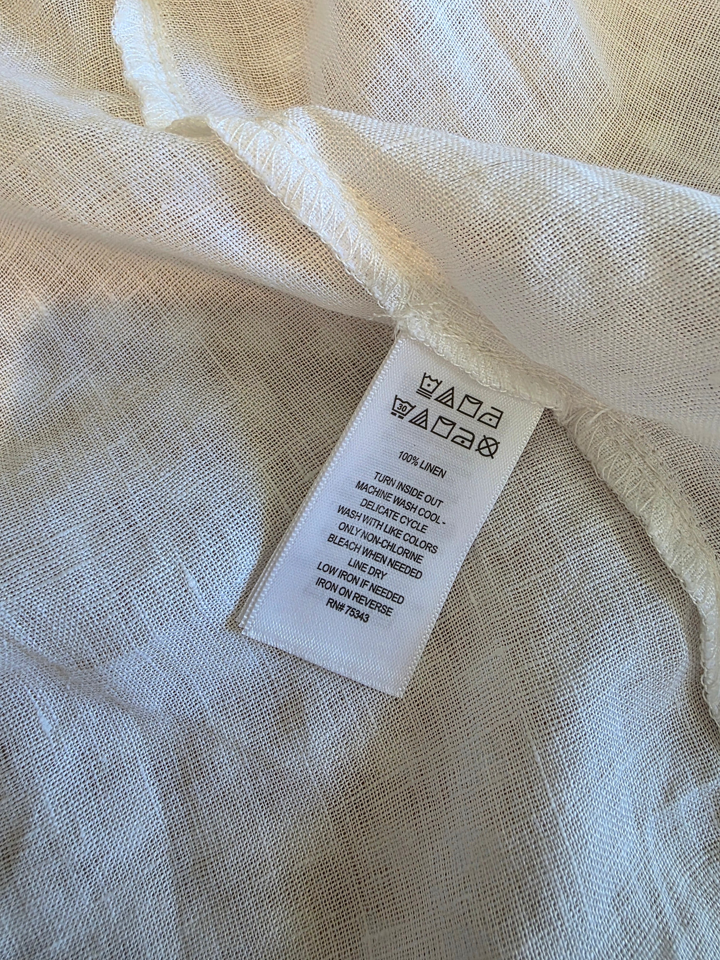 White Linen Button Up Shirt (M)