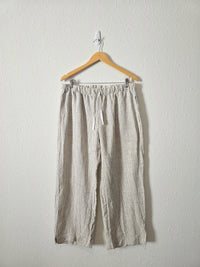 Striped Wide Leg Linen Pants (XL)