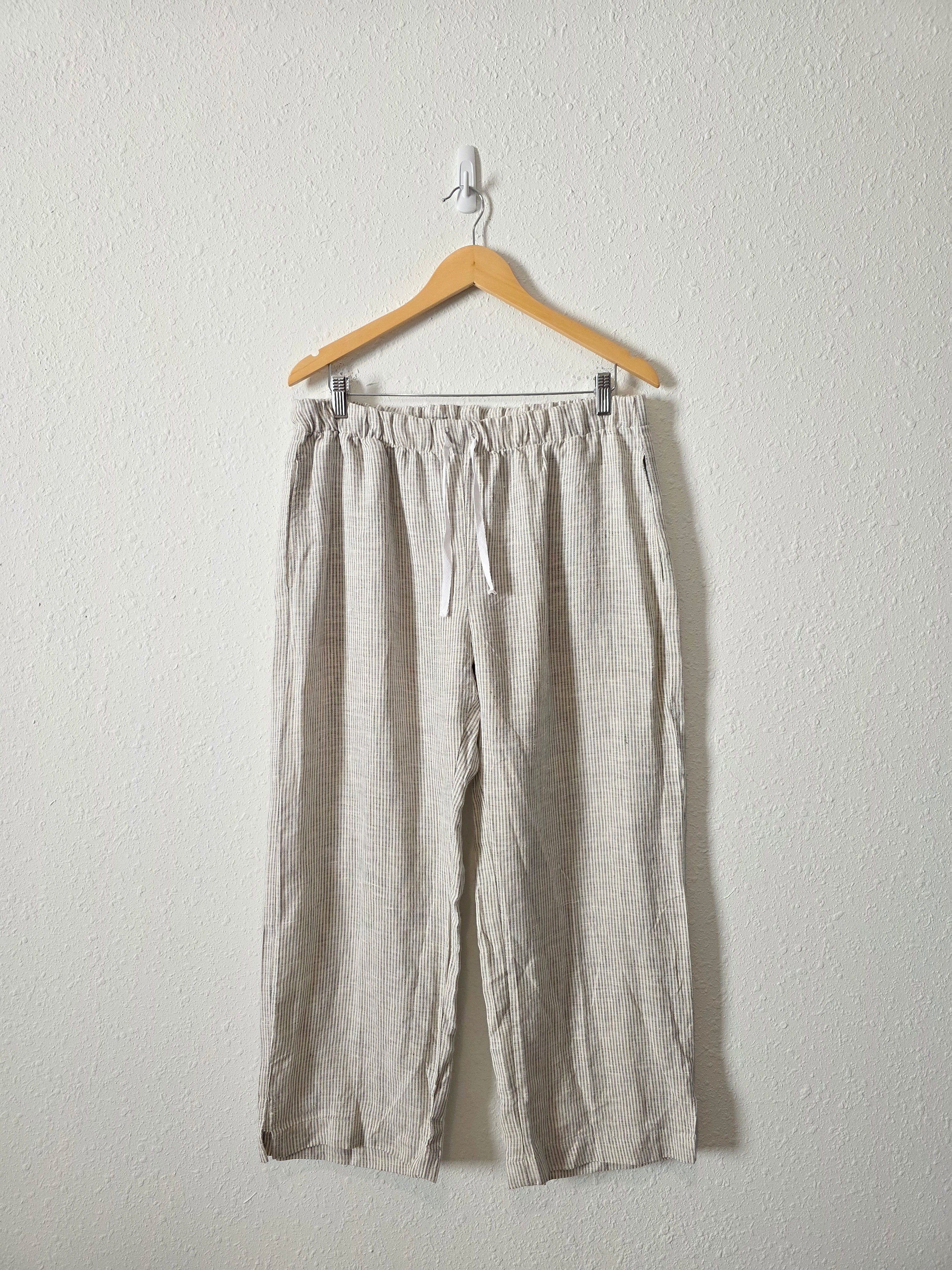 Striped Wide Leg Linen Pants (XL)