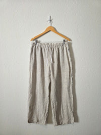 Striped Wide Leg Linen Pants (XL)