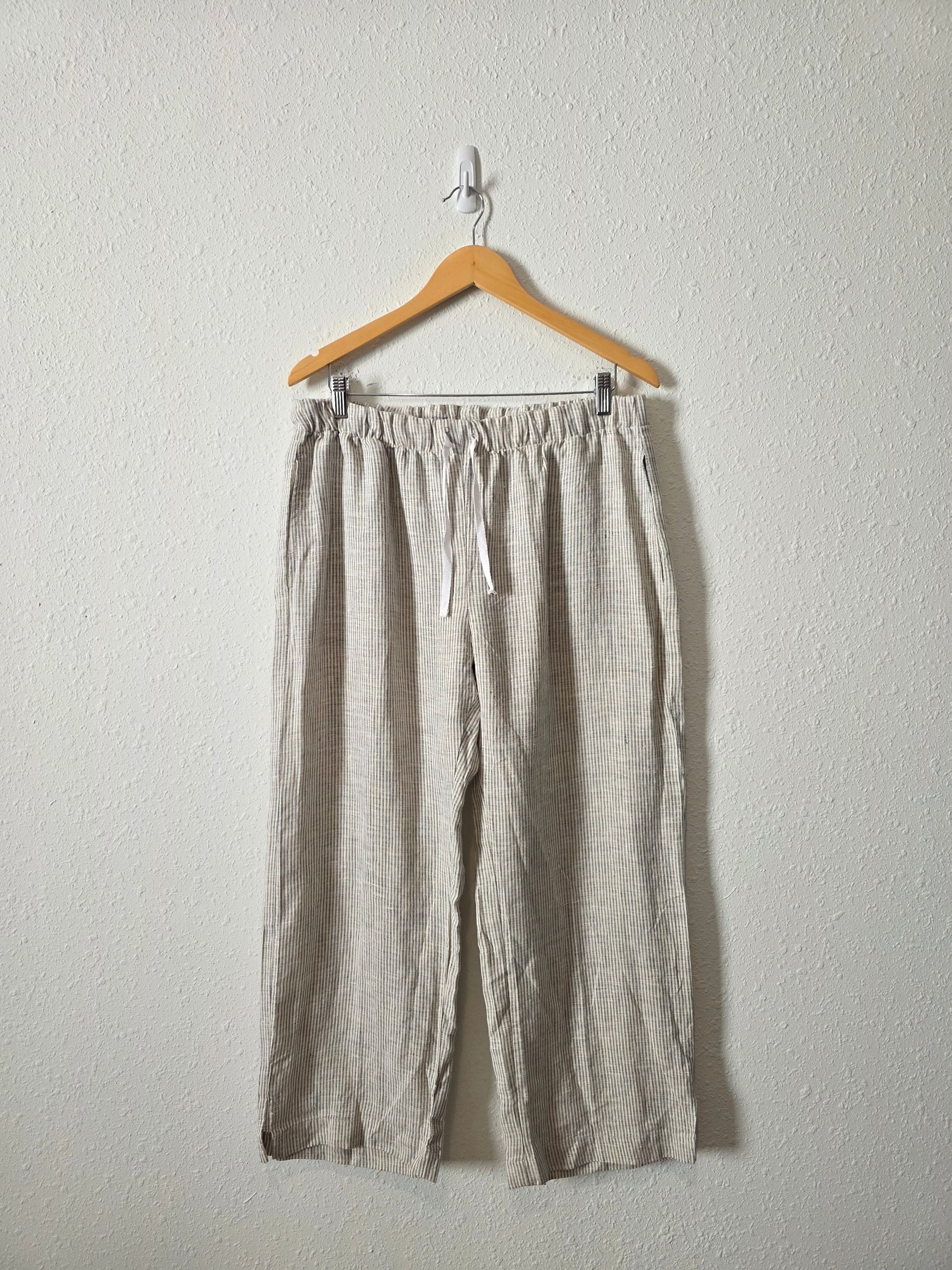 Striped Wide Leg Linen Pants (XL)
