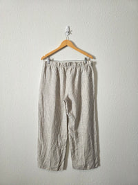 Striped Wide Leg Linen Pants (XL)