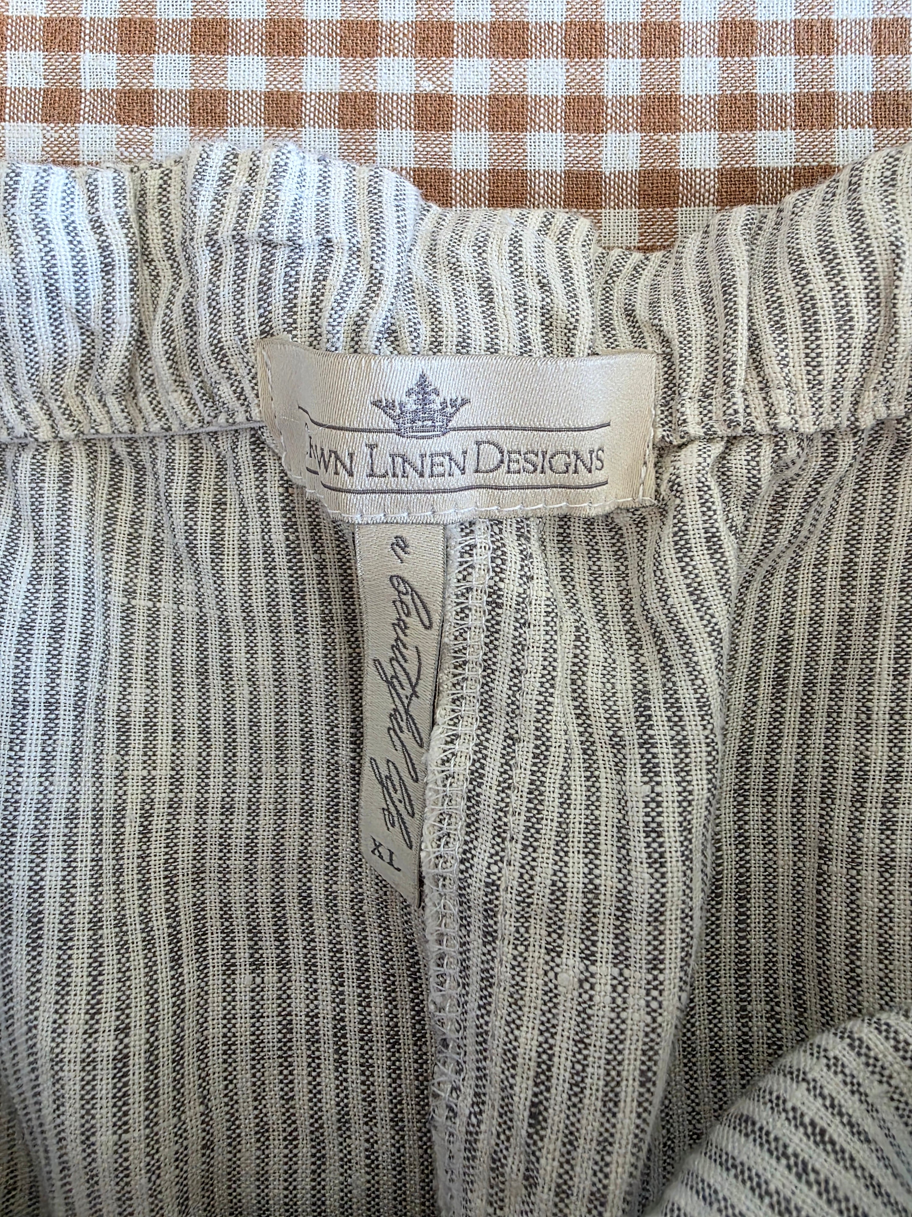 Striped Wide Leg Linen Pants (XL)