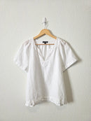 J.Crew Linen V Neck Top (M)