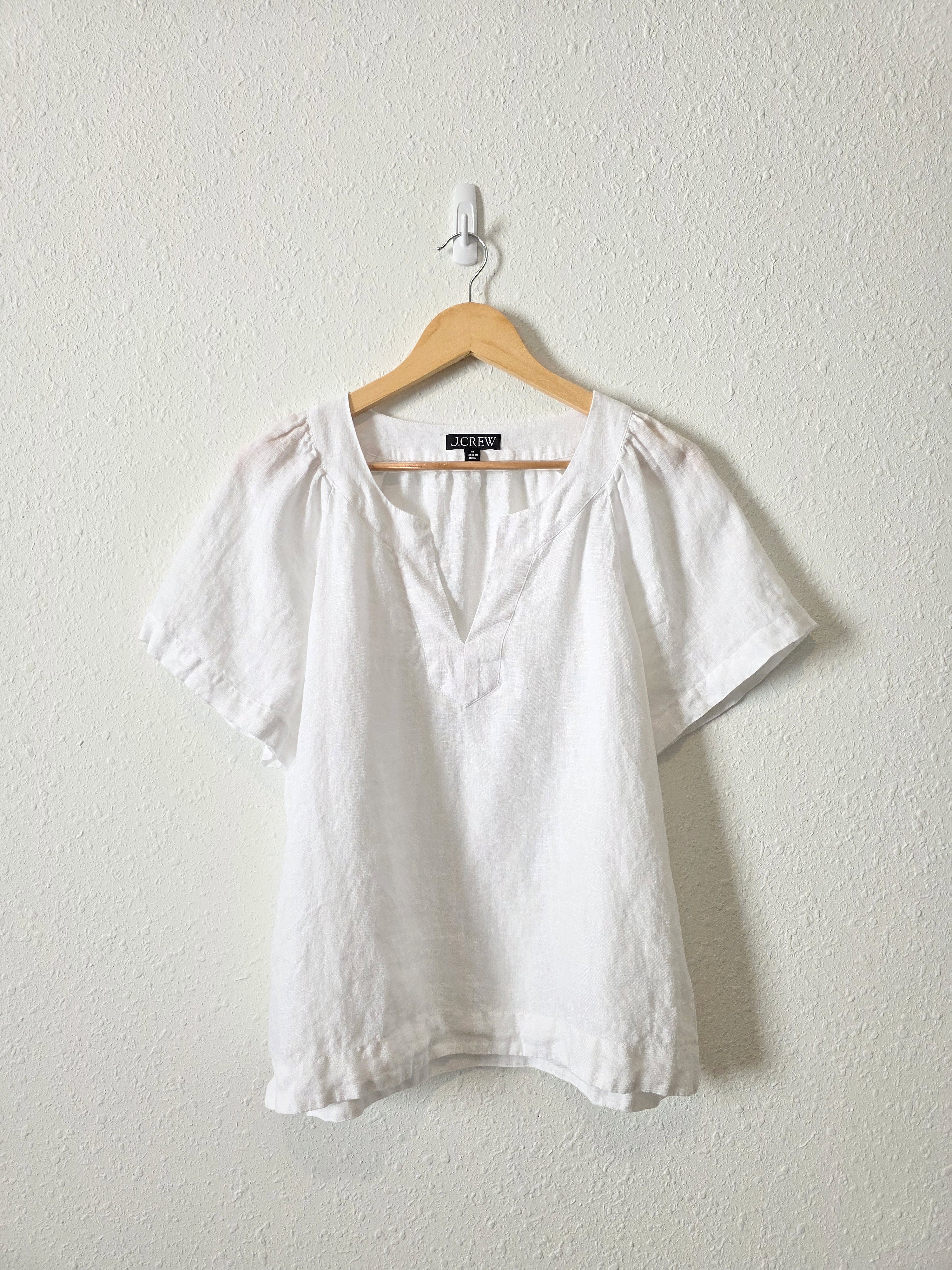J.Crew Linen V Neck Top (M)