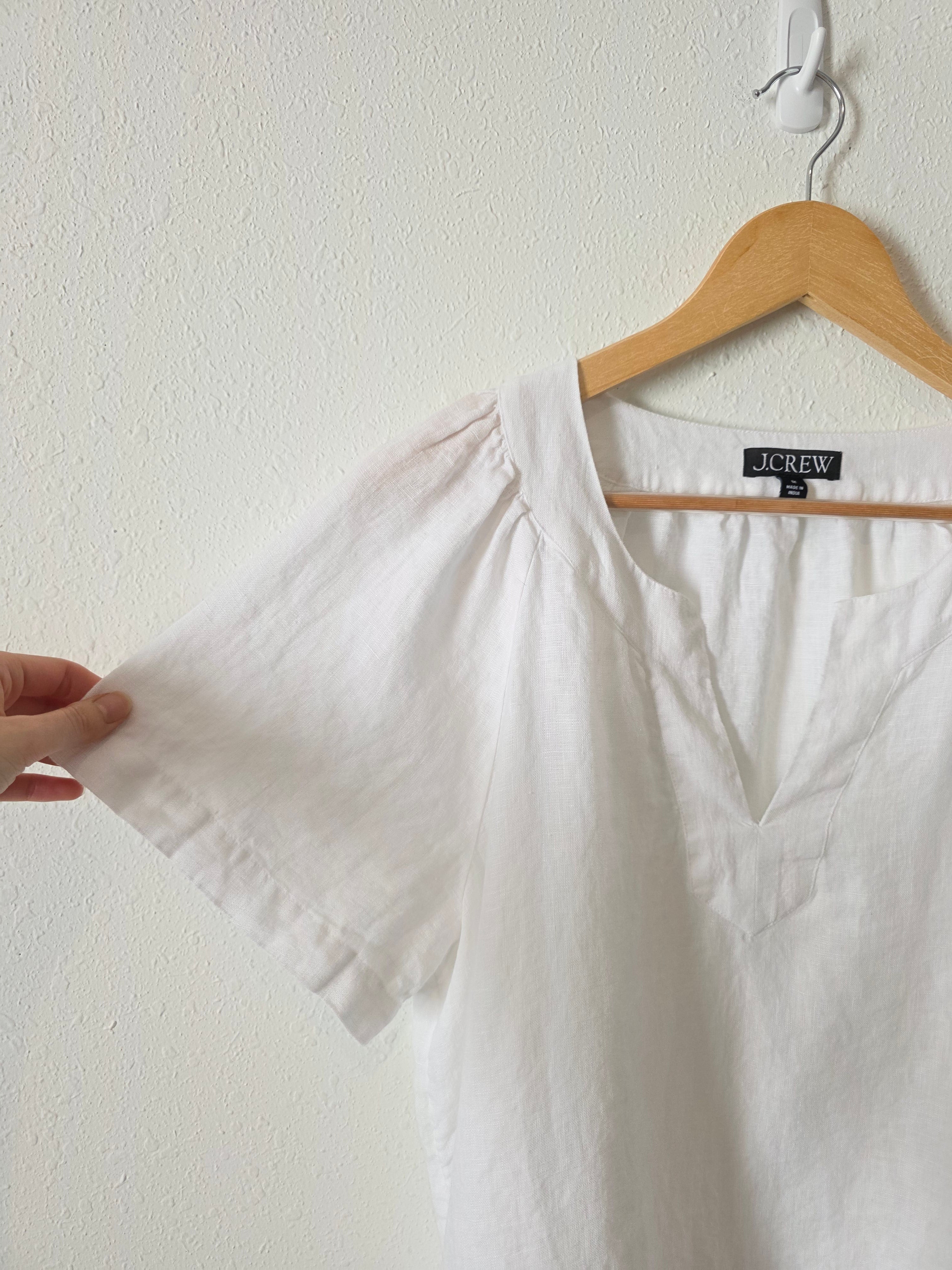 J.Crew Linen V Neck Top (M)