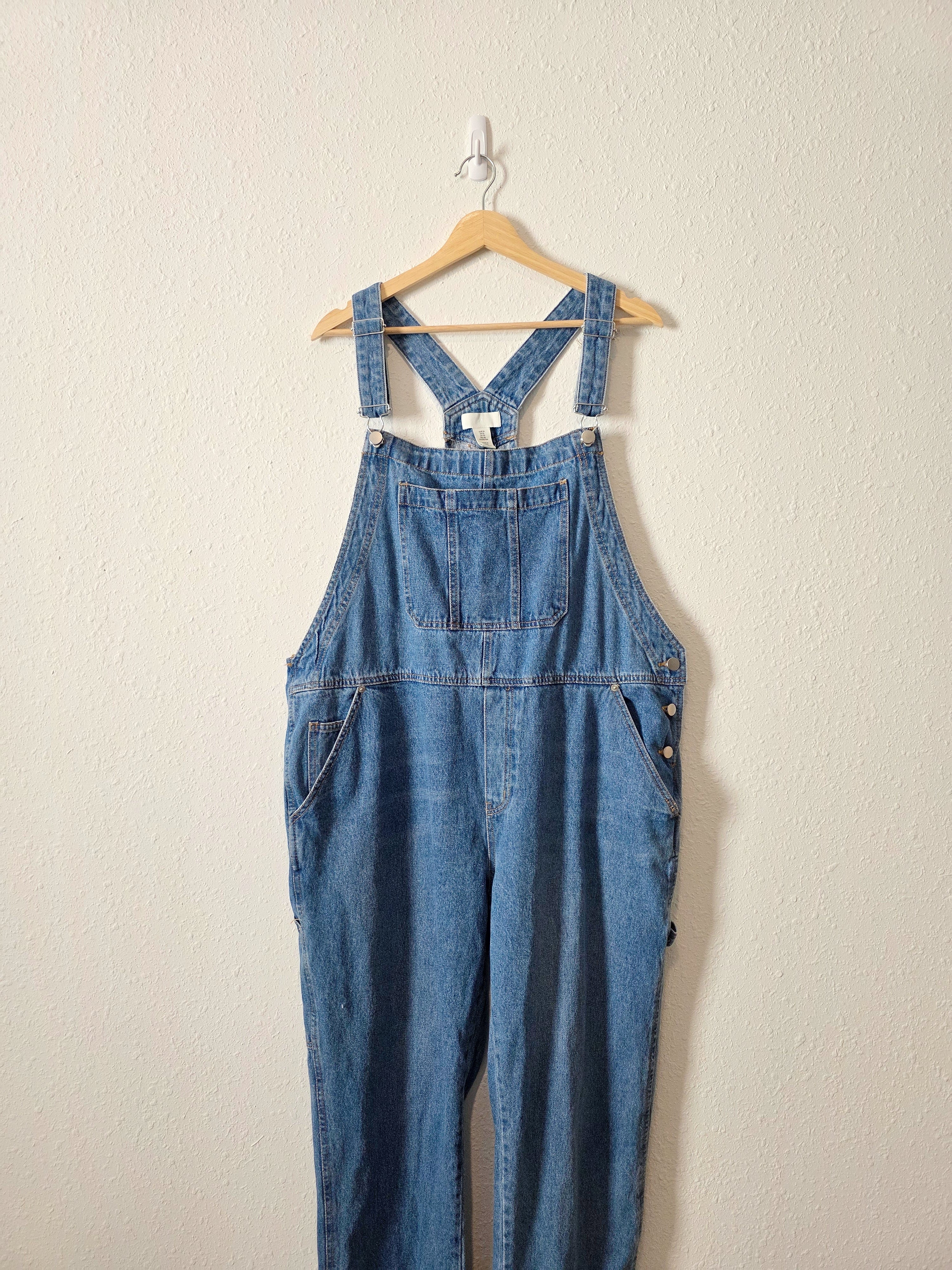 Relaxed Straight Denim Overalls (XL)