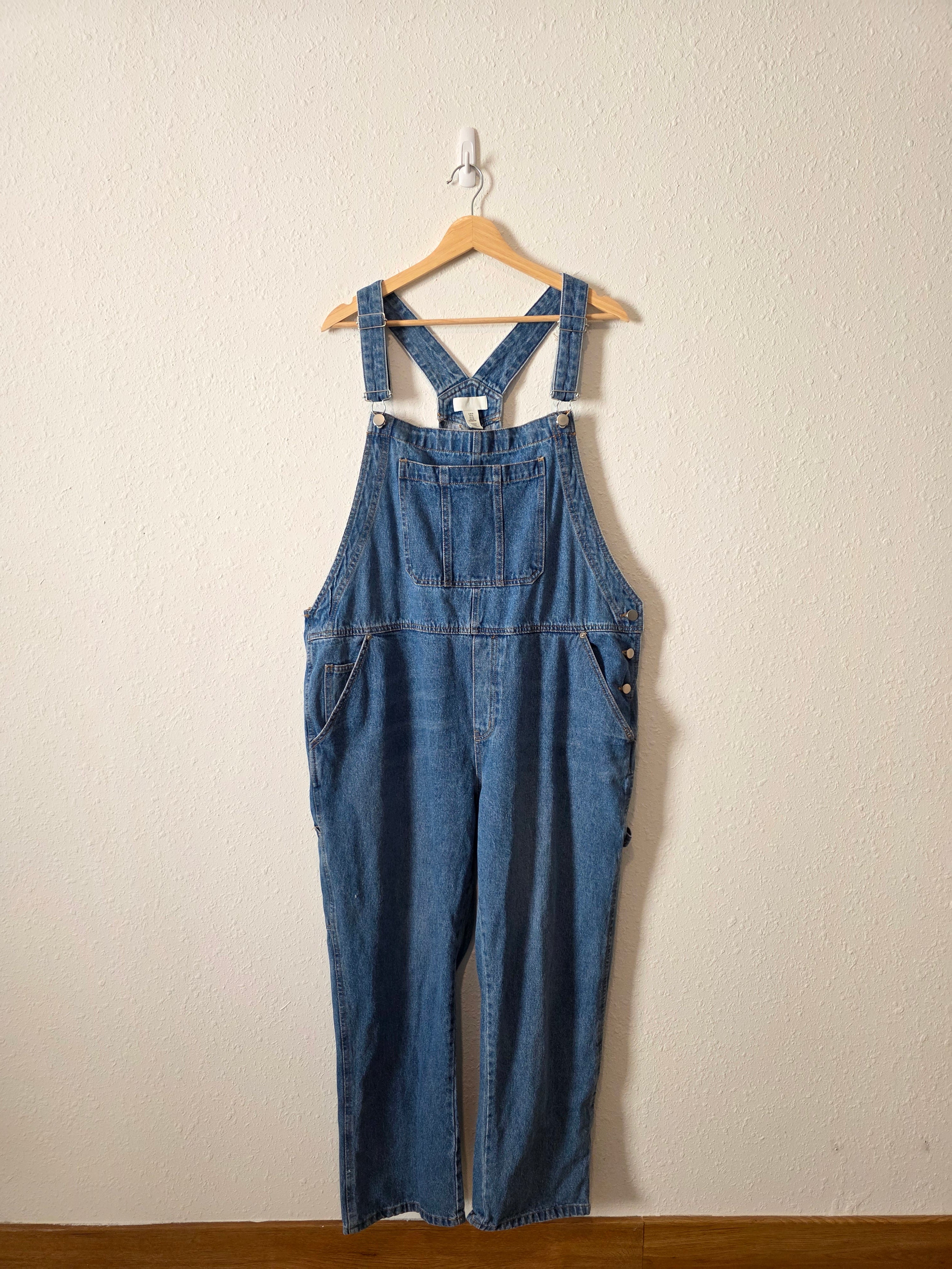 Relaxed Straight Denim Overalls (XL)
