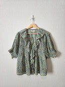 Natural Life Floral Ruffle Top (L)