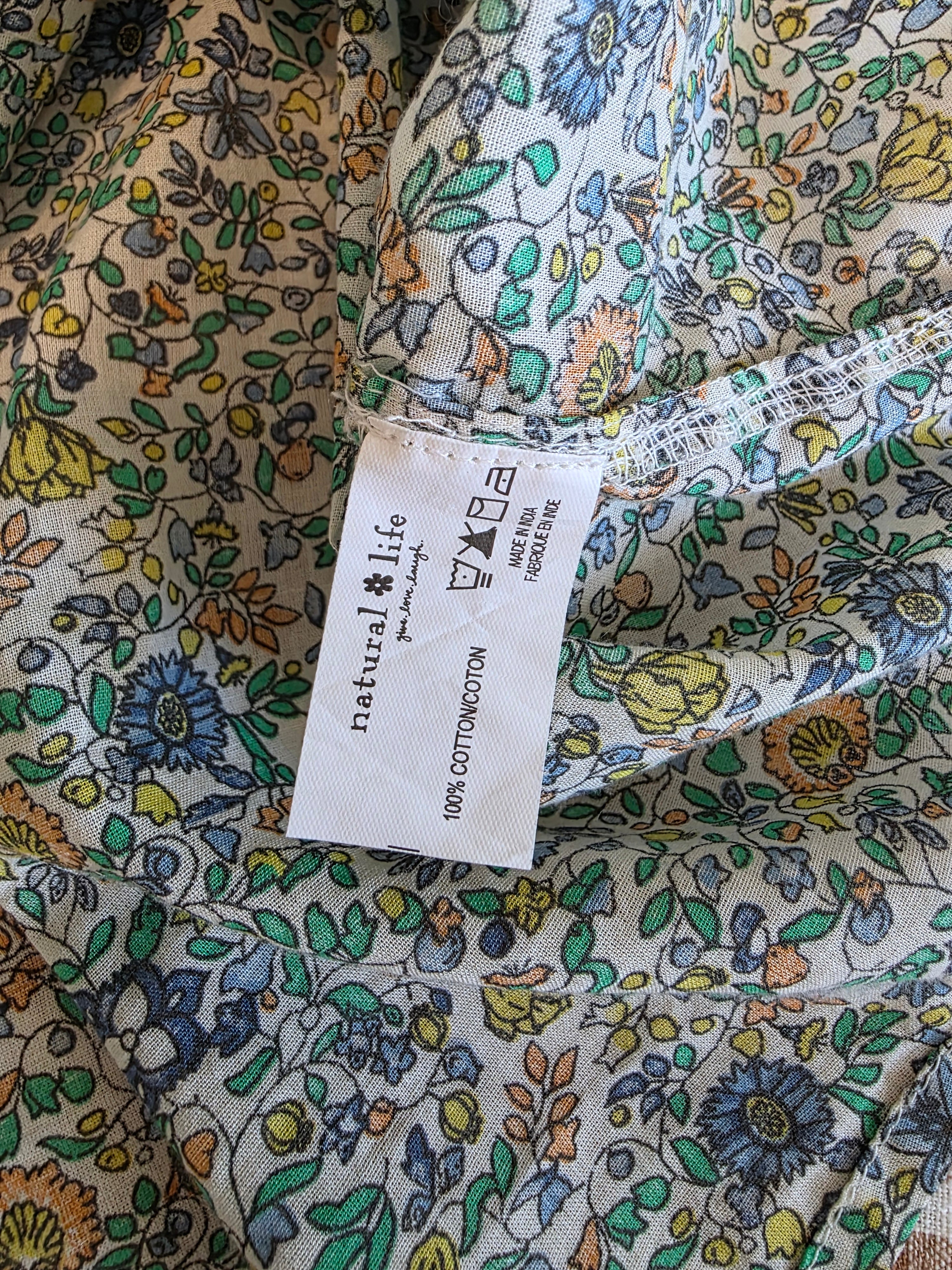 Natural Life Floral Ruffle Top (L)