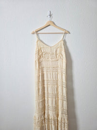 Cream Lace Maxi Dress (L)