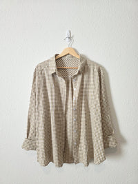 Gingham Cotton Button Up (XXL)