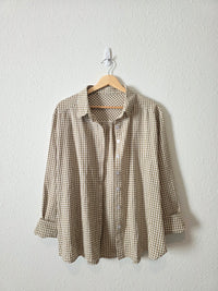Gingham Cotton Button Up (XXL)