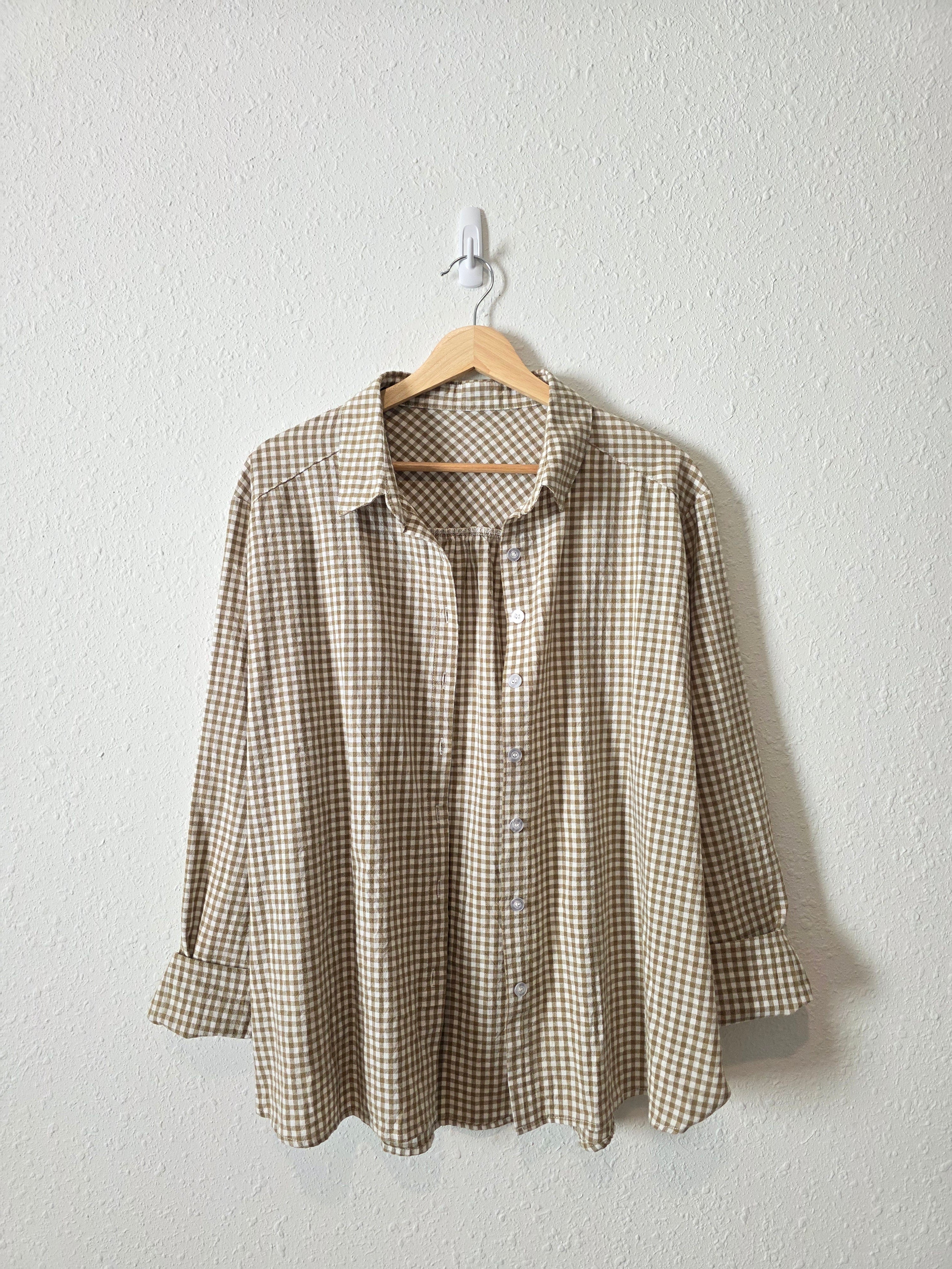 Gingham Cotton Button Up (XXL)