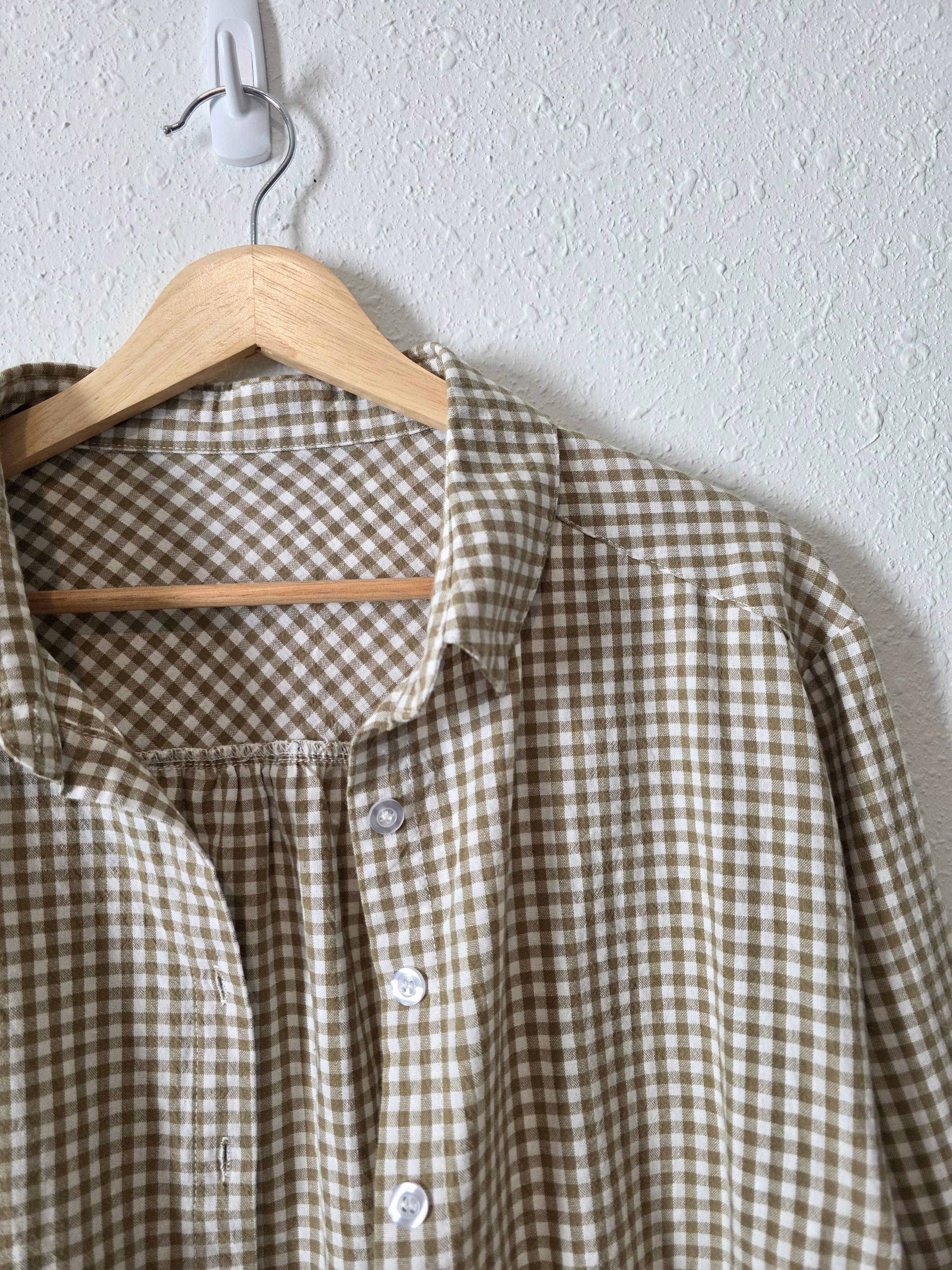 Gingham Cotton Button Up (XXL)