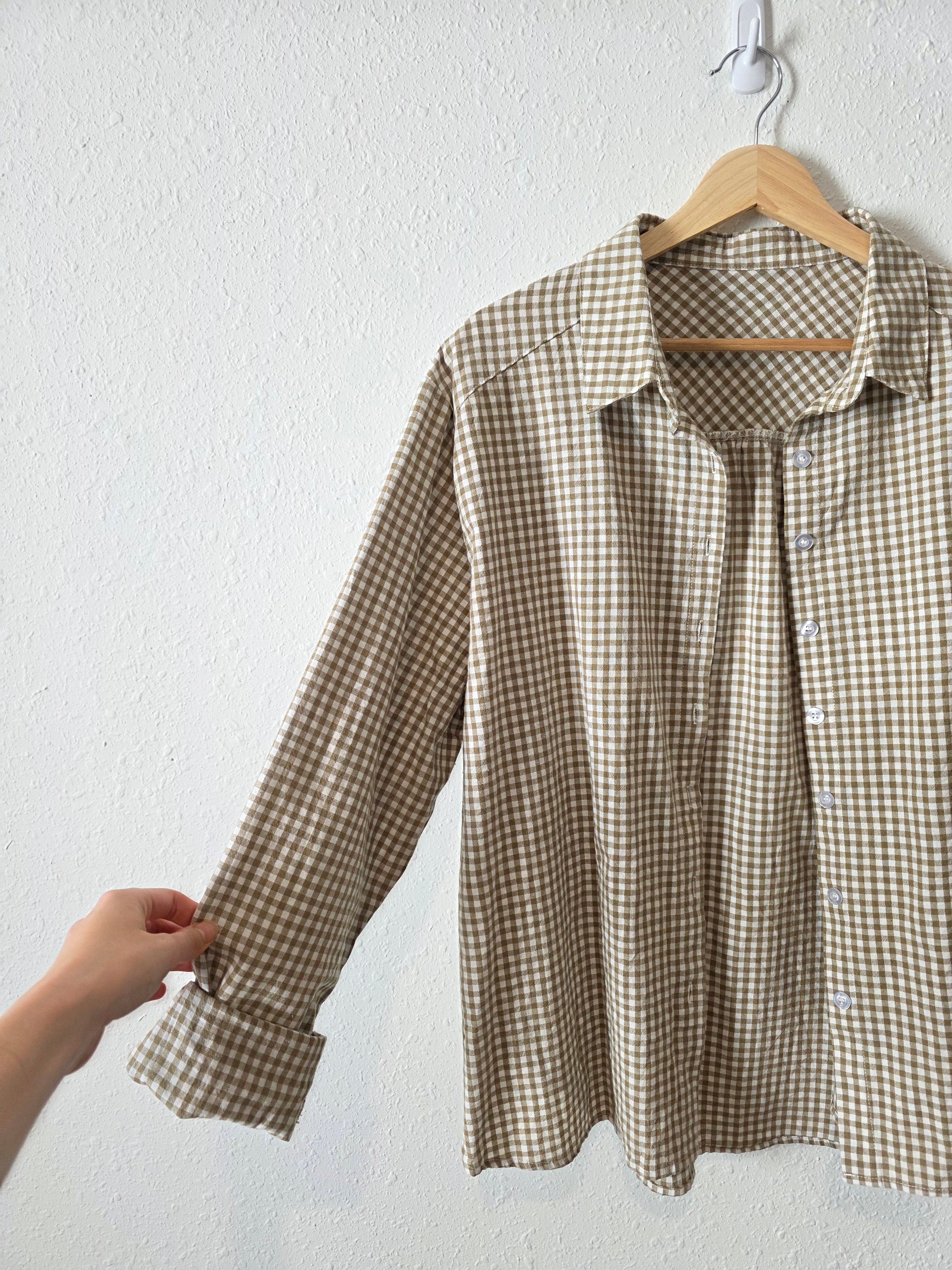Gingham Cotton Button Up (XXL)