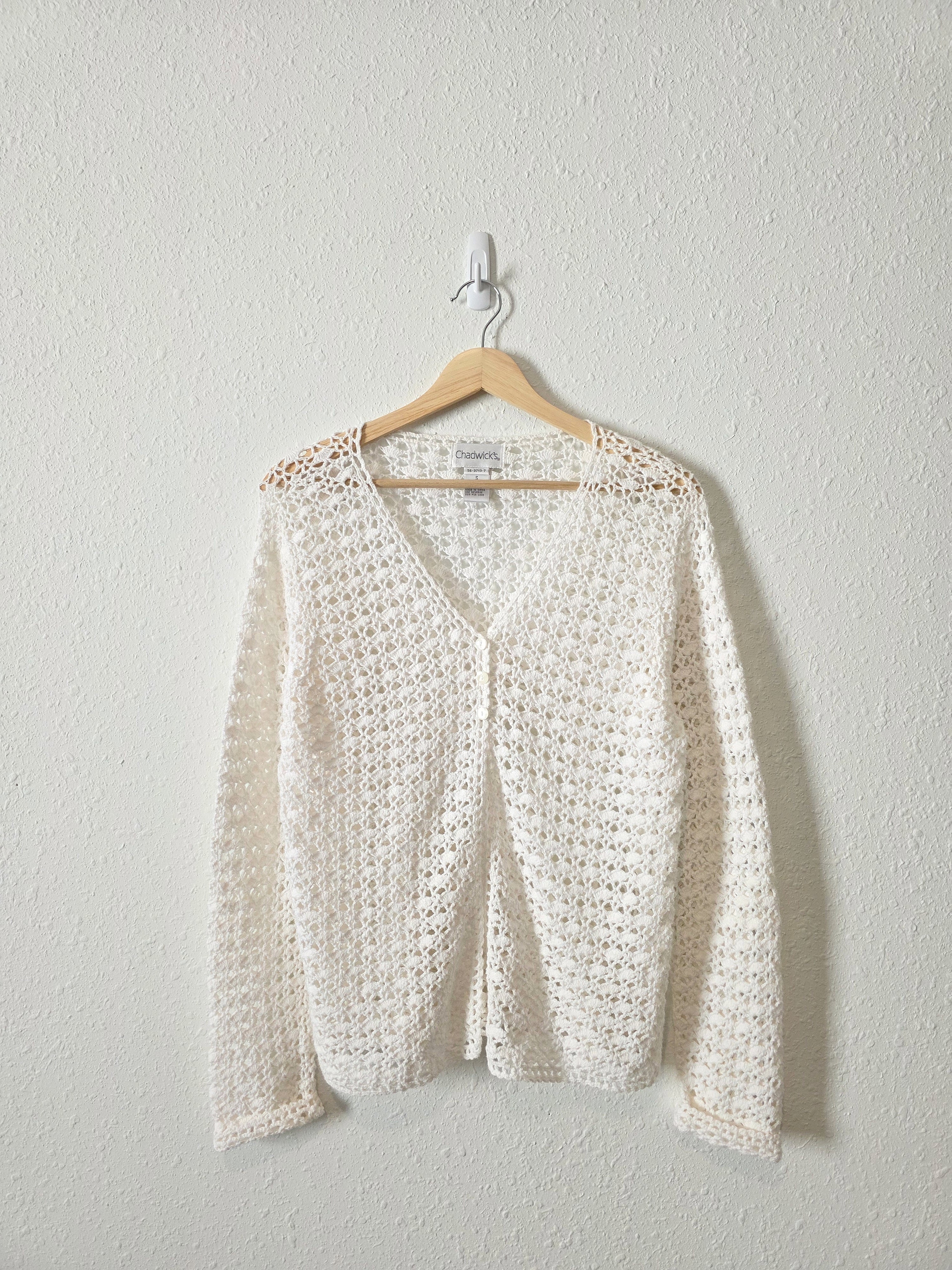Vintage Crochet Knit Cardigan (S)