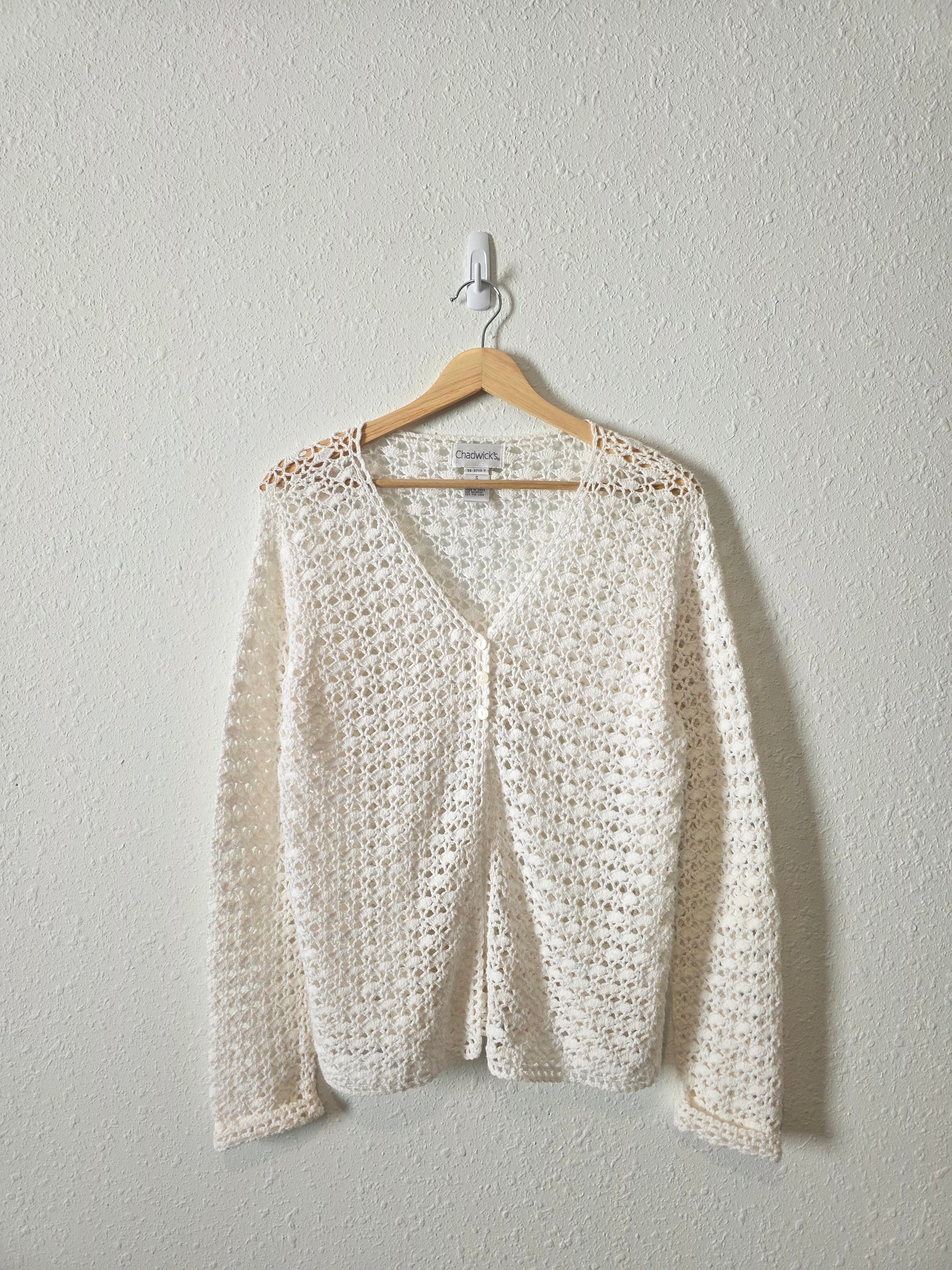 Vintage Crochet Knit Cardigan (S)
