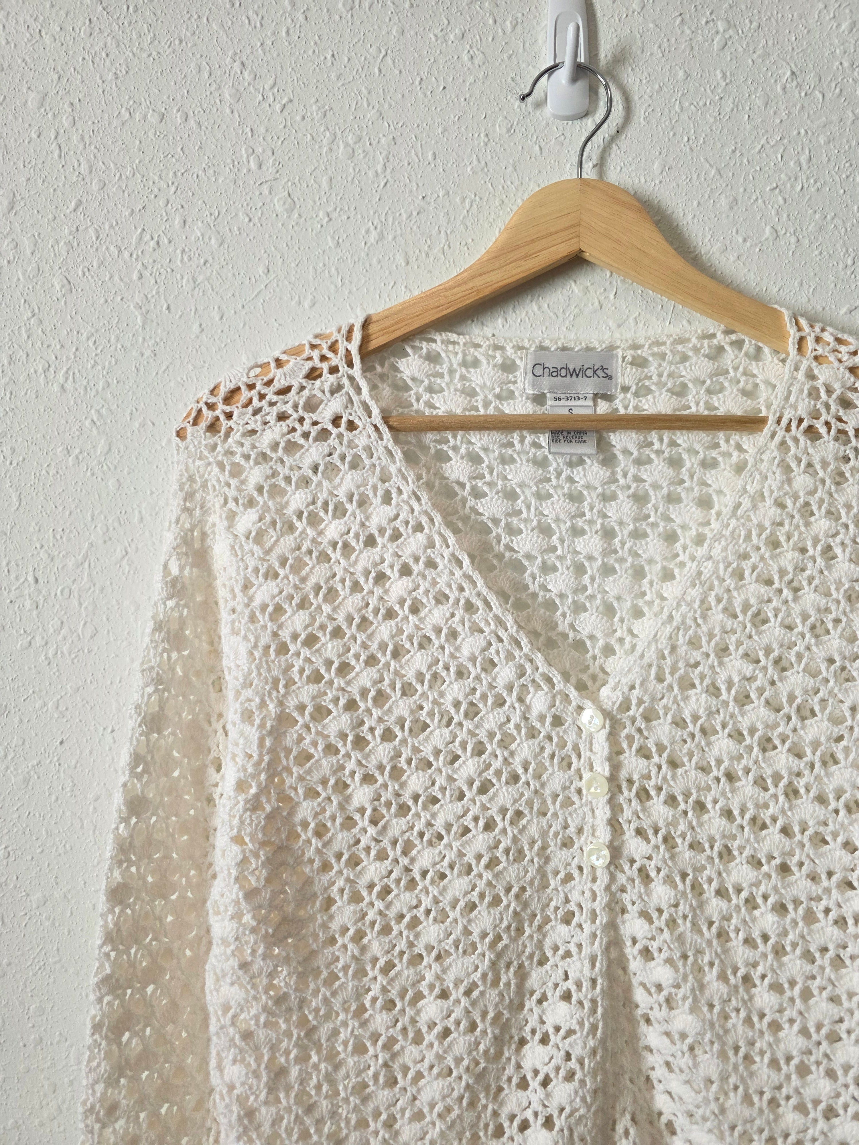 Vintage Crochet Knit Cardigan (S)