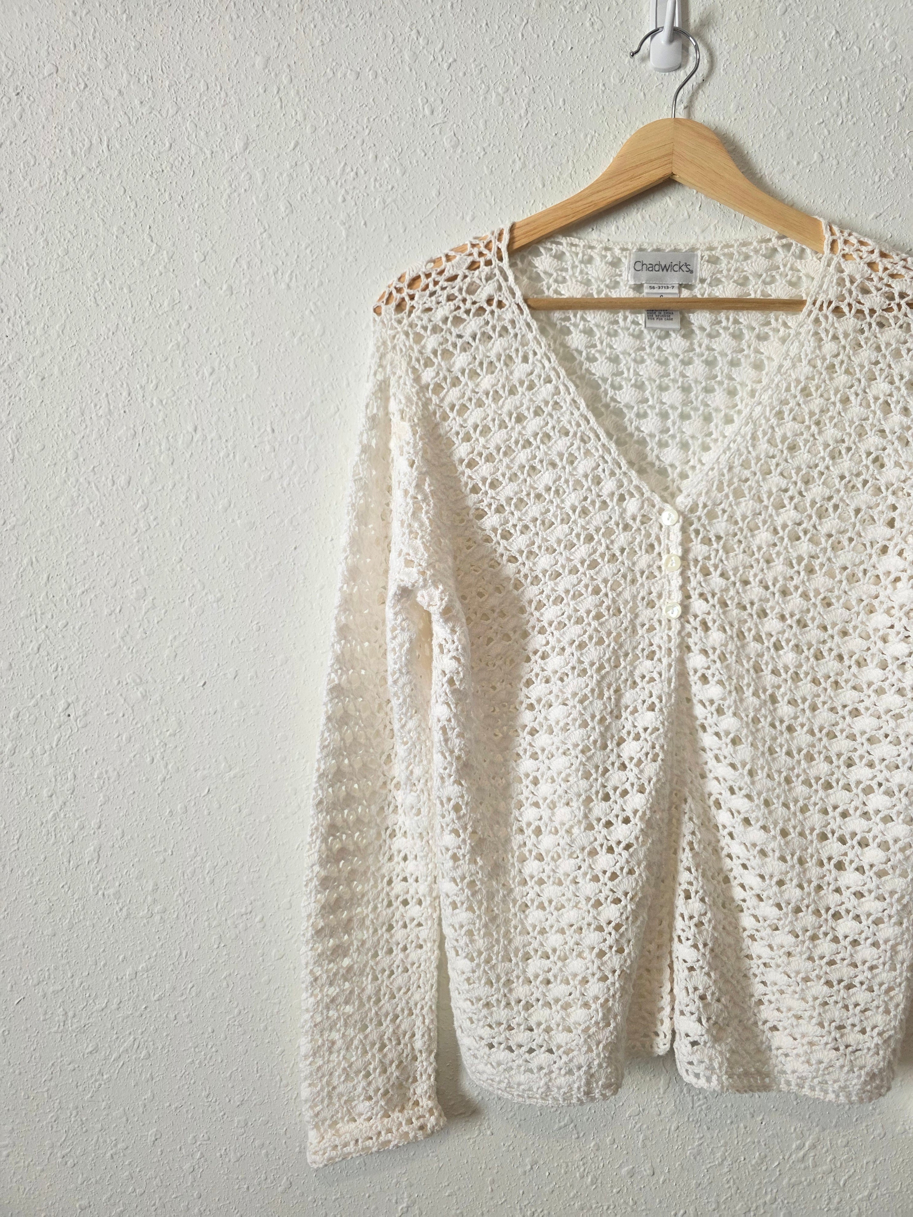 Vintage Crochet Knit Cardigan (S)