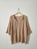 Oversized Crochet Knit Tunic (M)