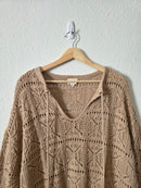 Oversized Crochet Knit Tunic (M)