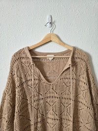 Oversized Crochet Knit Tunic (M)