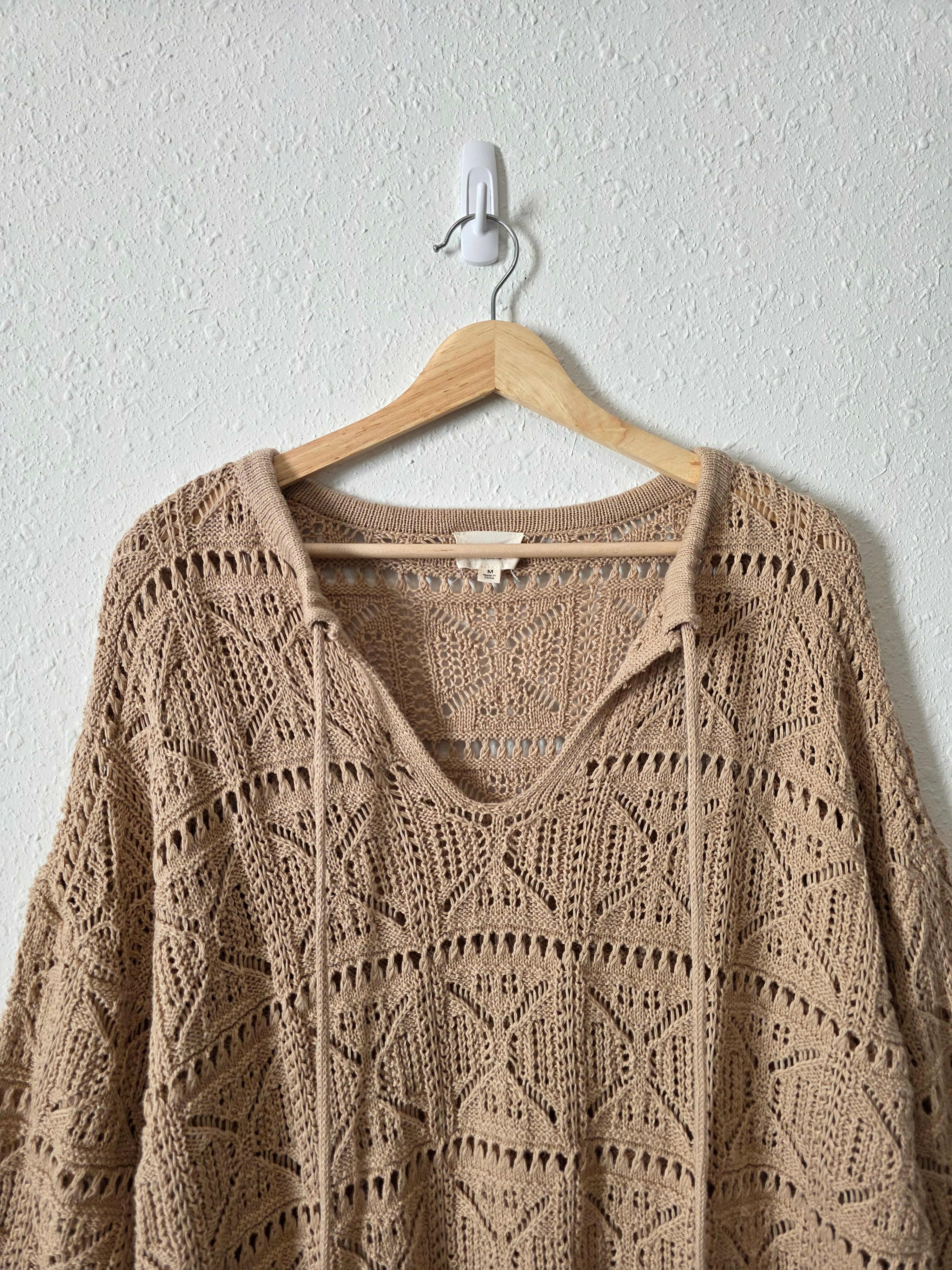 Oversized Crochet Knit Tunic (M)