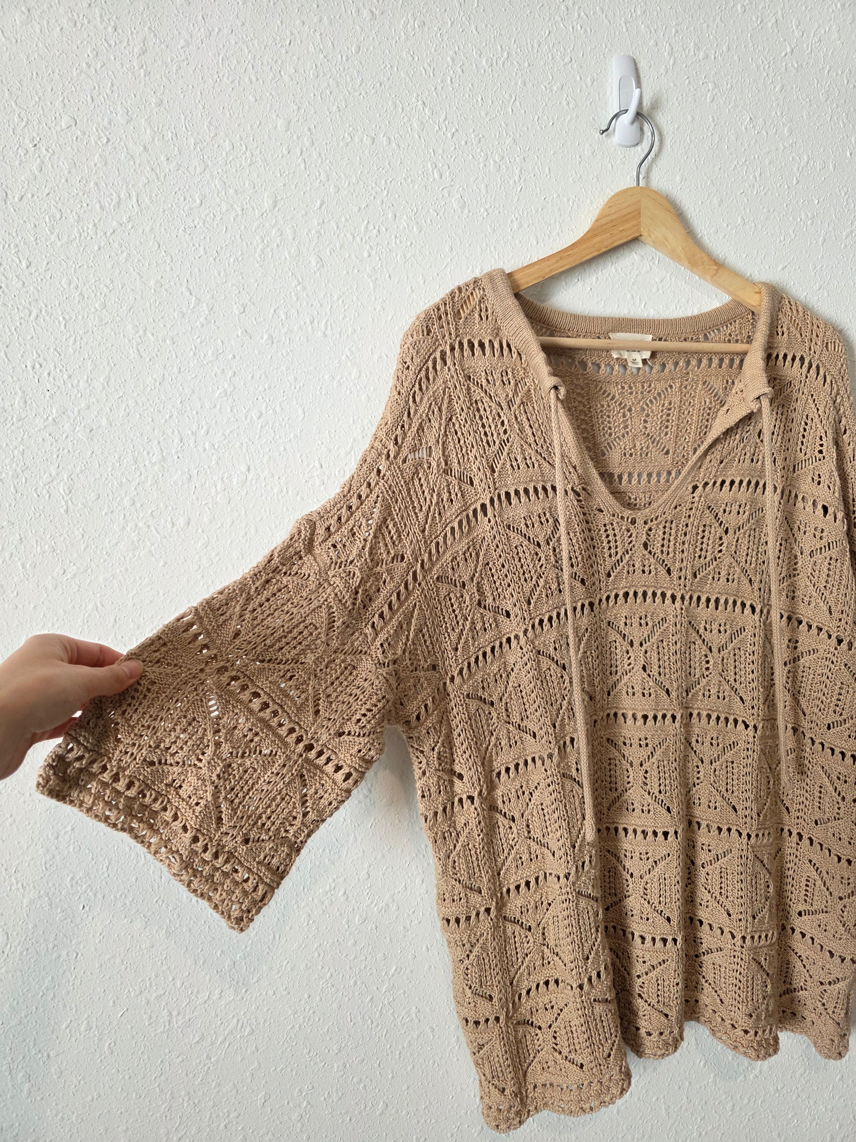 Oversized Crochet Knit Tunic (M)