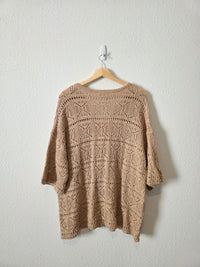 Oversized Crochet Knit Tunic (M)