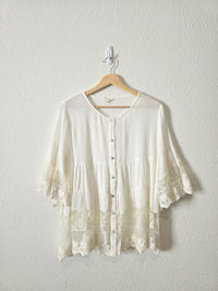 Floral Lace Cotton Blouse (S)