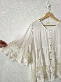 Floral Lace Cotton Blouse (S)