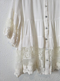 Floral Lace Cotton Blouse (S)