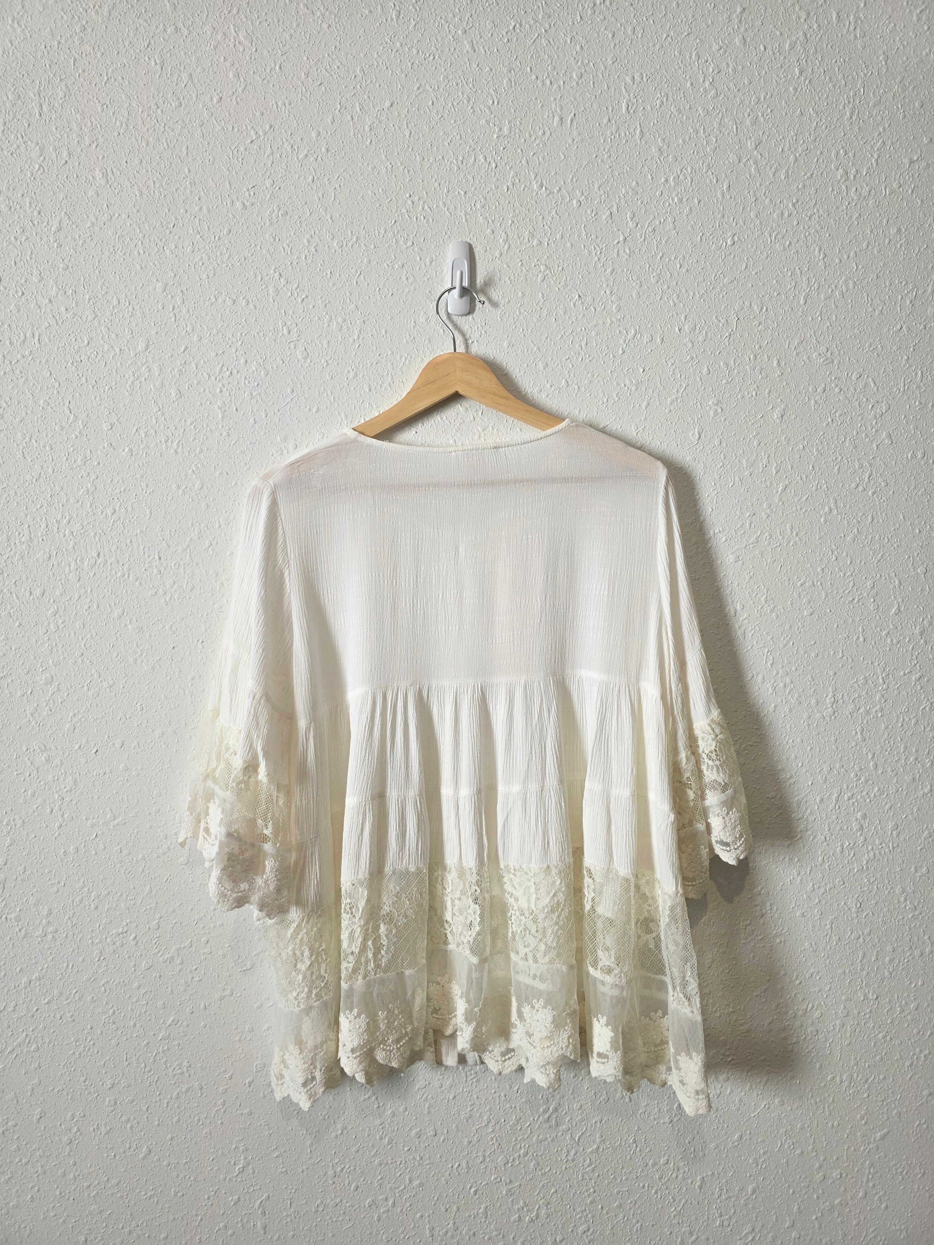 Floral Lace Cotton Blouse (S)