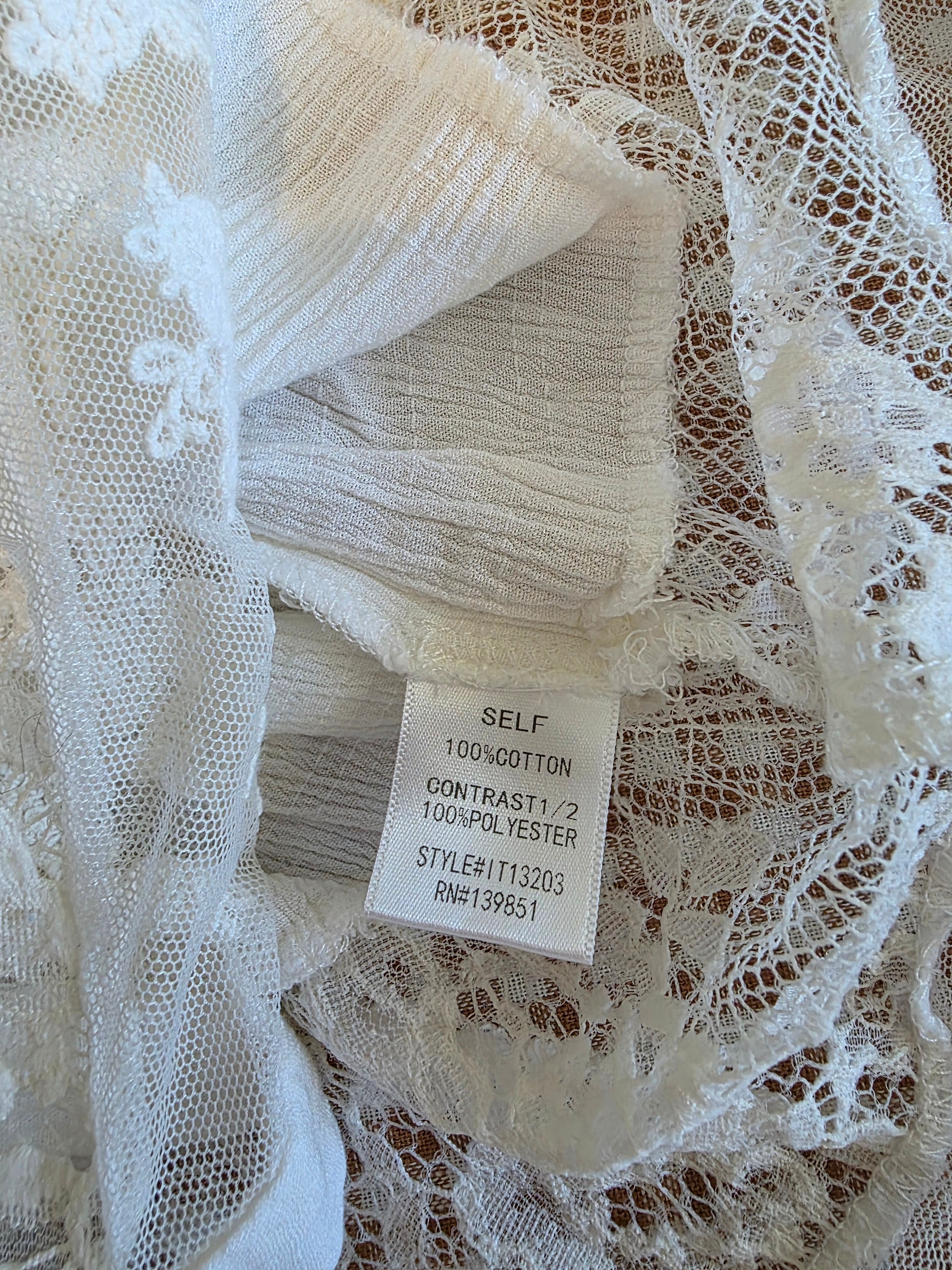 Floral Lace Cotton Blouse (S)