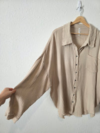 Zenana Cotton Gauze Button Up (3X)