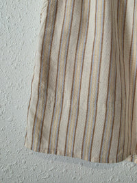 Striped Cotton Linen Blend Shorts (S)