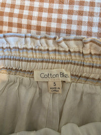 Striped Cotton Linen Blend Shorts (S)