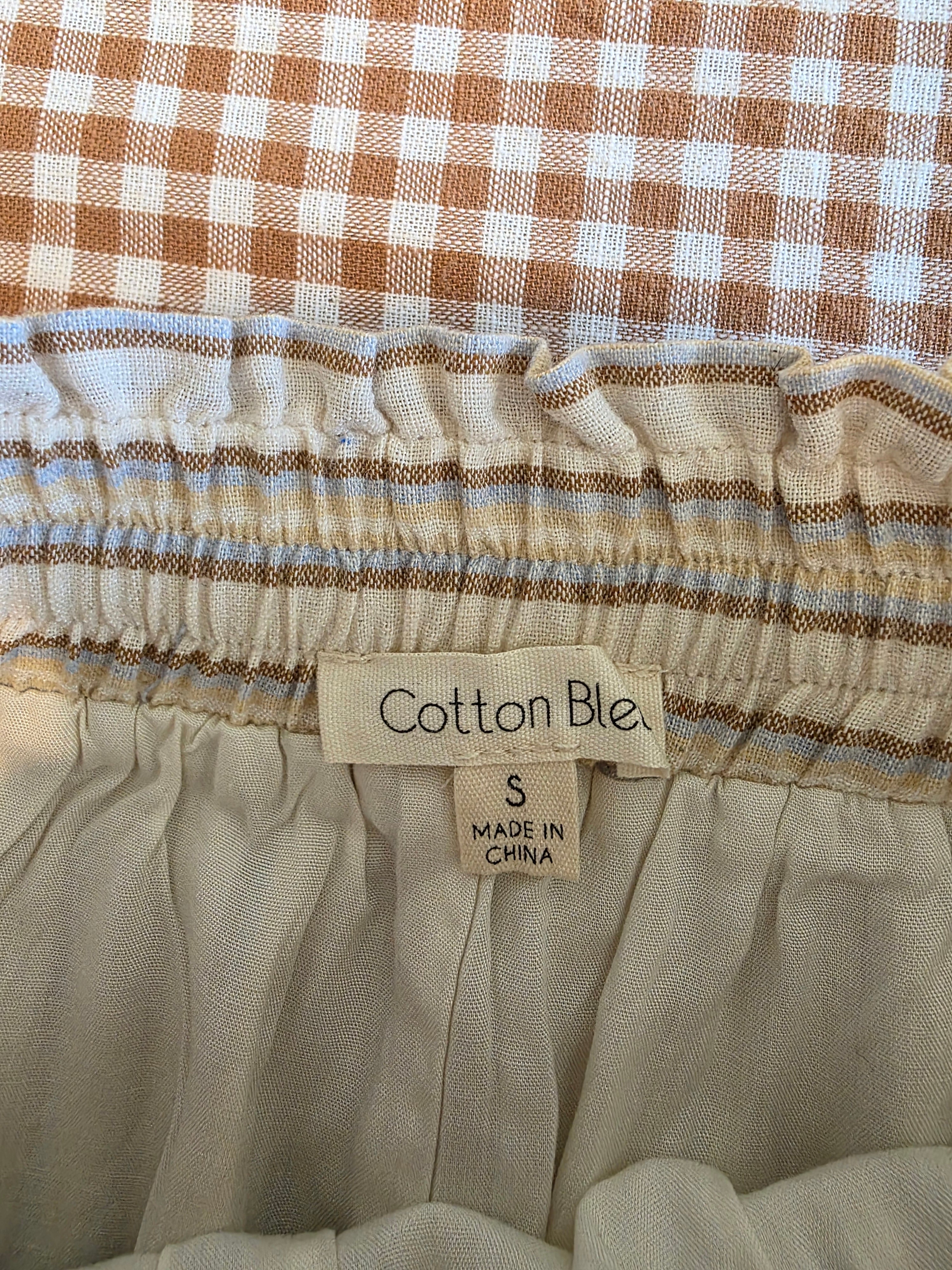 Striped Cotton Linen Blend Shorts (S)