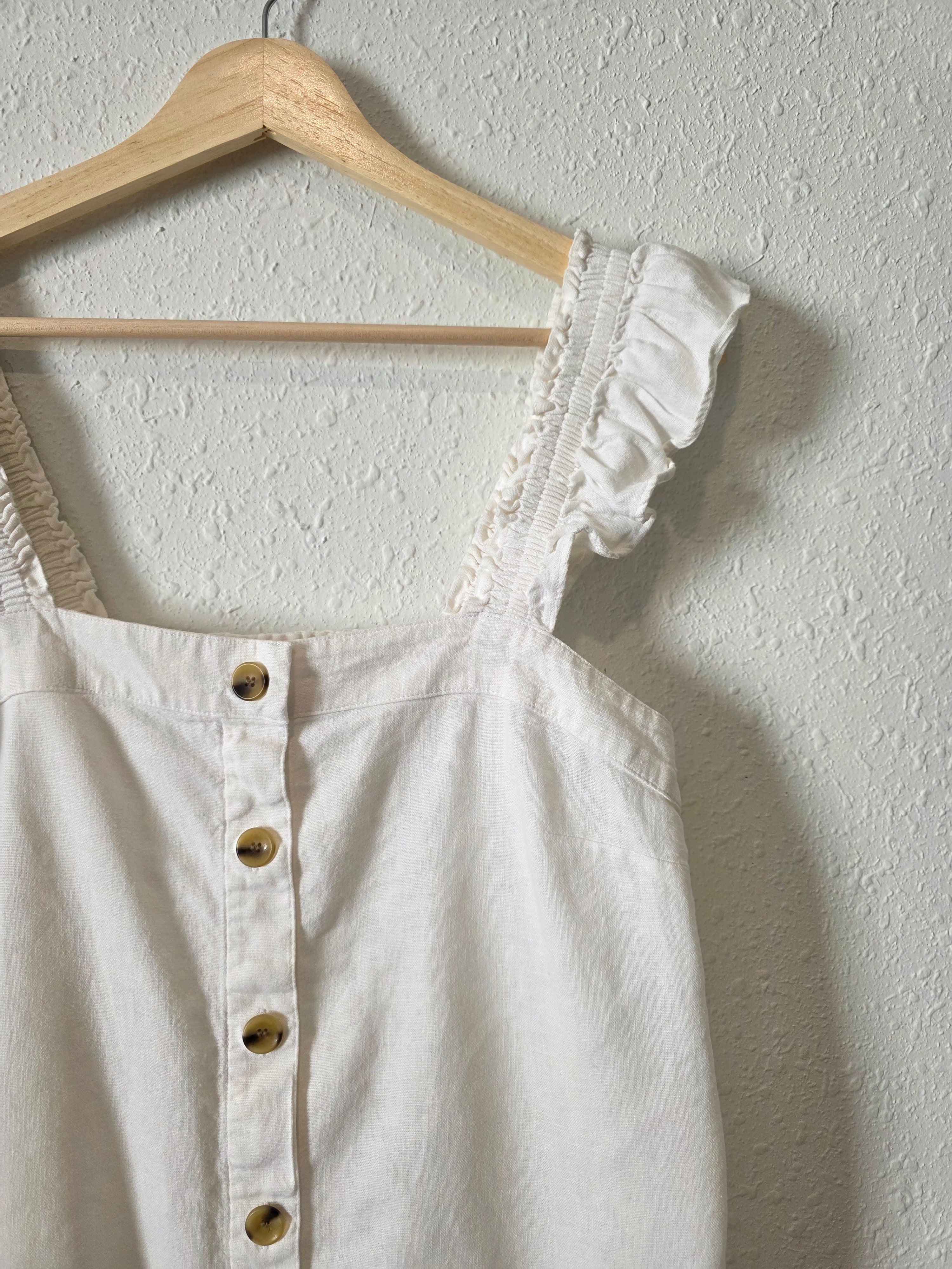 J.Crew Square Neck Linen Tank (S)