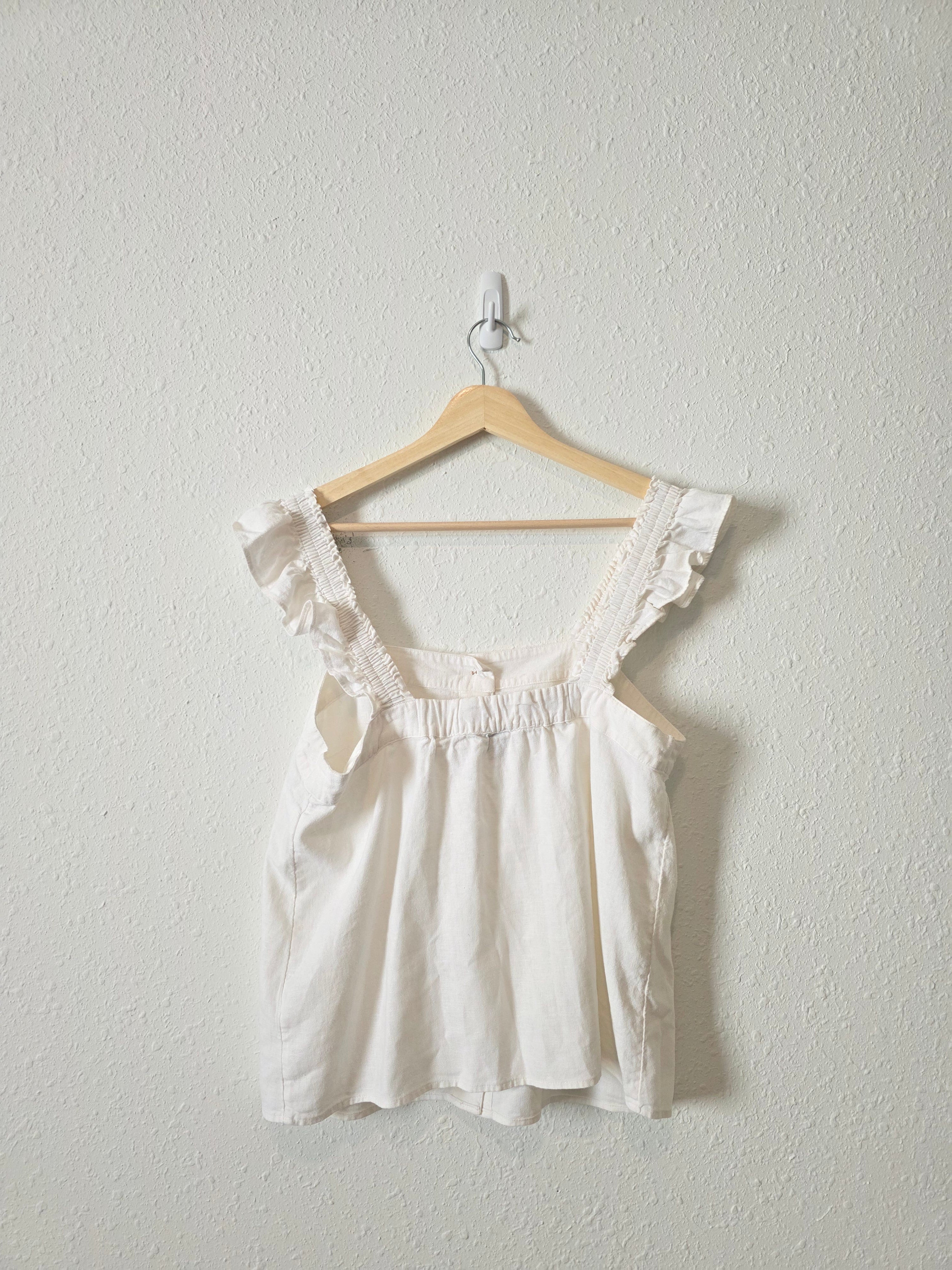 J.Crew Square Neck Linen Tank (S)